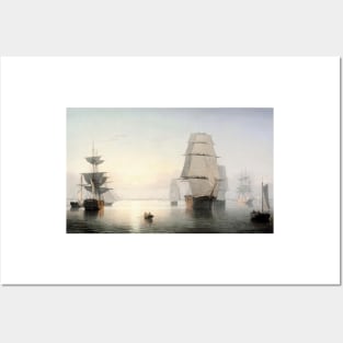 Boston Harbour Sunset By Fitz Hugh Lane Digitally Enhanced Posters and Art